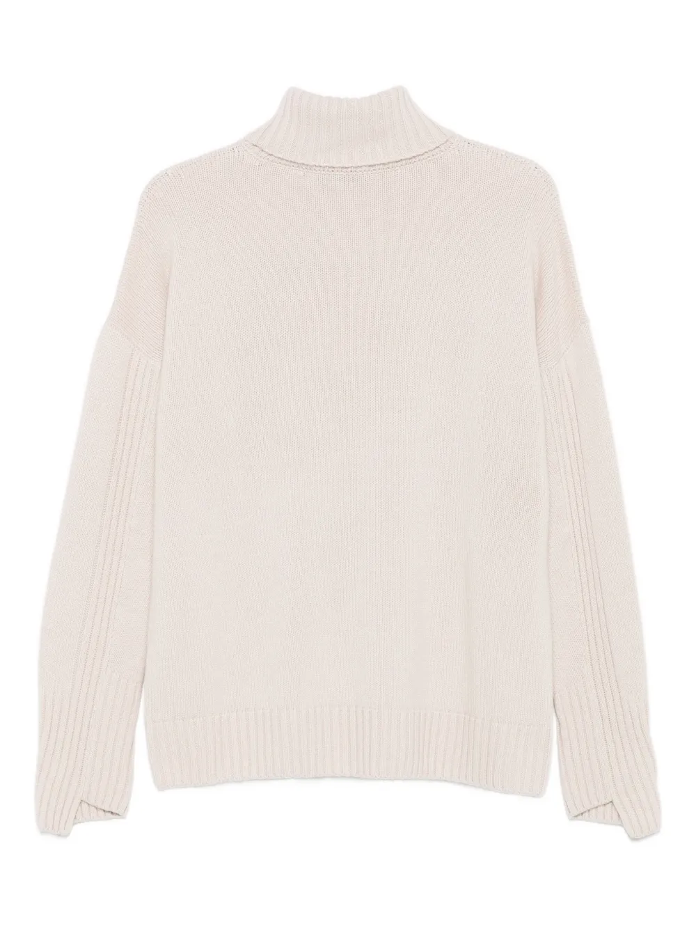 Iris Von Arnim Roll-neck Ribbed Sweater In Neutral