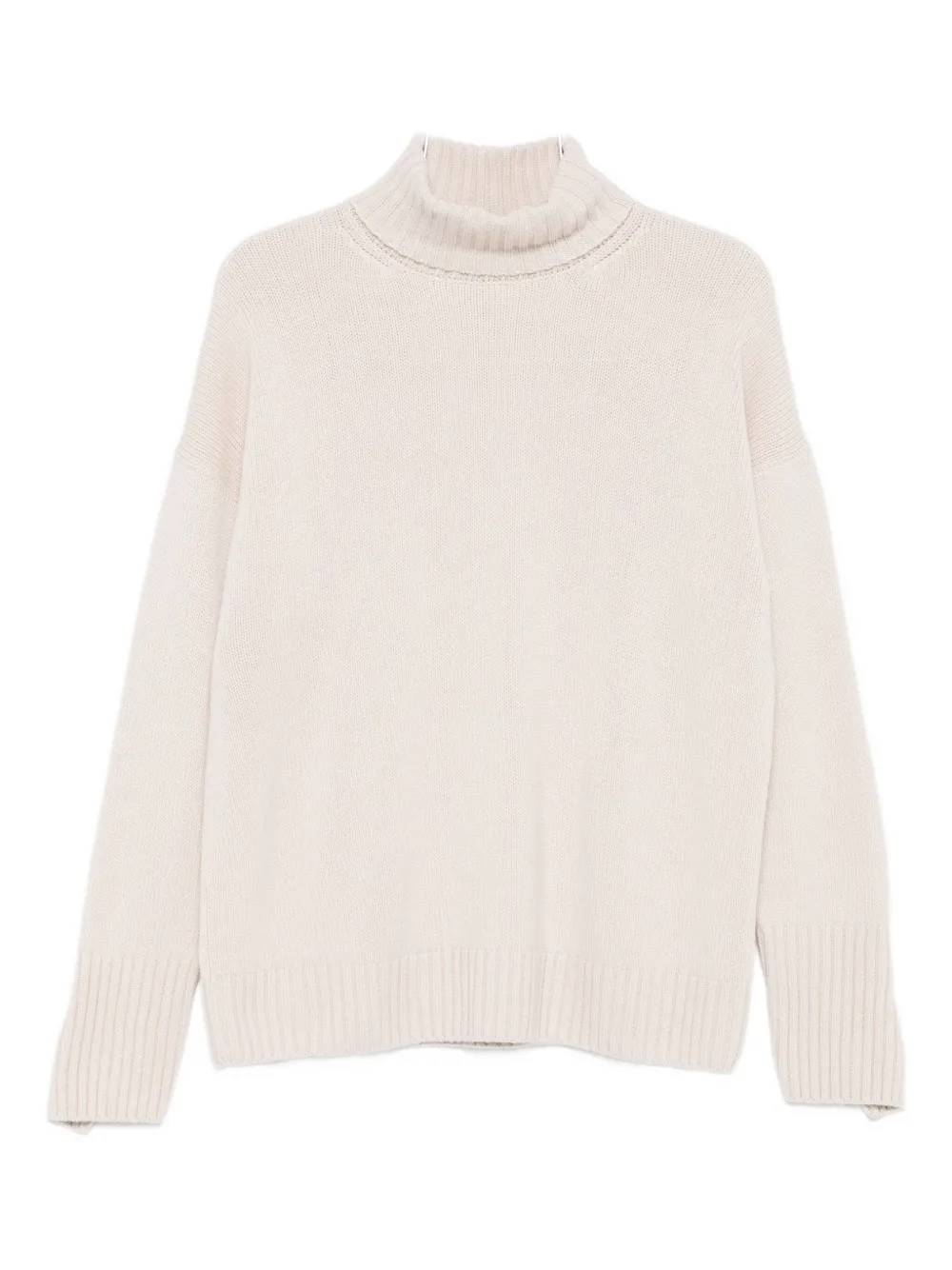 Iris Von Arnim Roll-neck Ribbed Sweater In Neutral