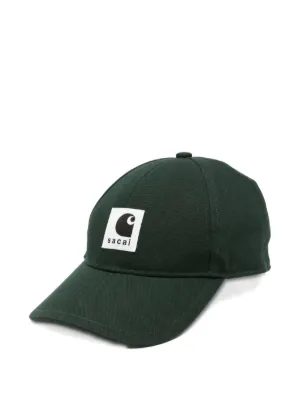 Sacai logo-patch Cap | Brown | FARFETCH