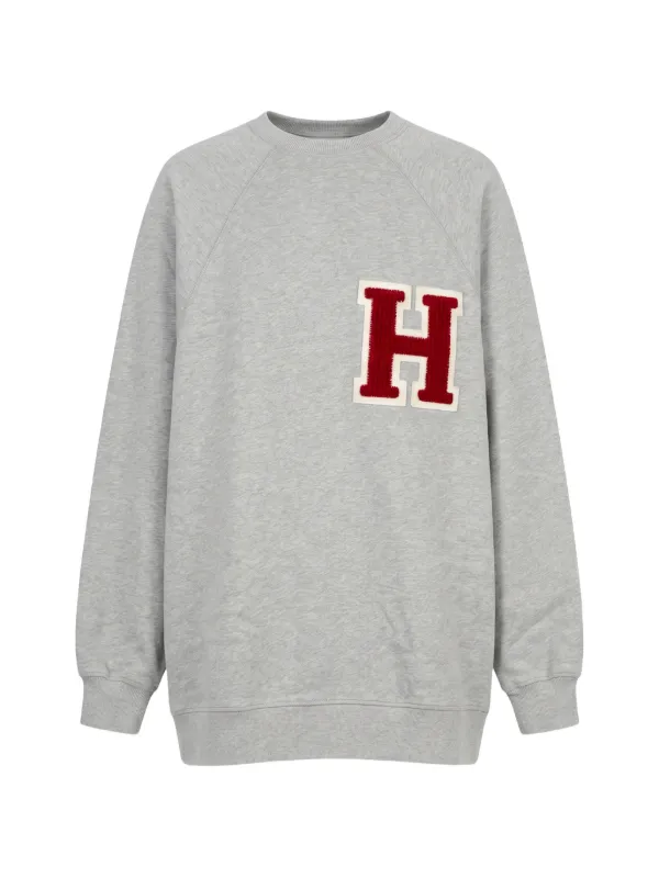 Halfboy Logo-patch Raglan-sleeve Sweatshirt in Grey