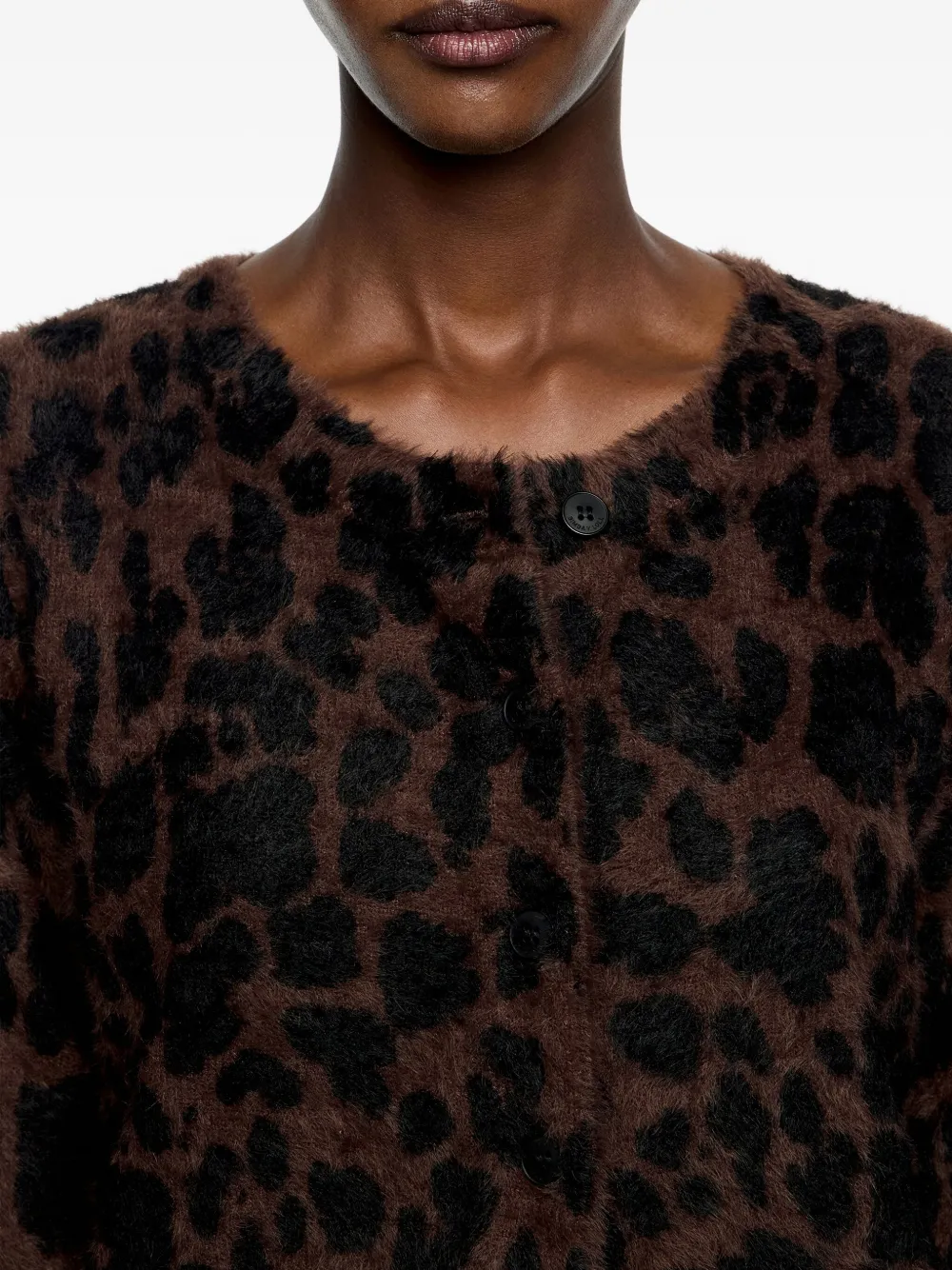 Bimba Y Lola Leopard-pattern Cardigan In Brown