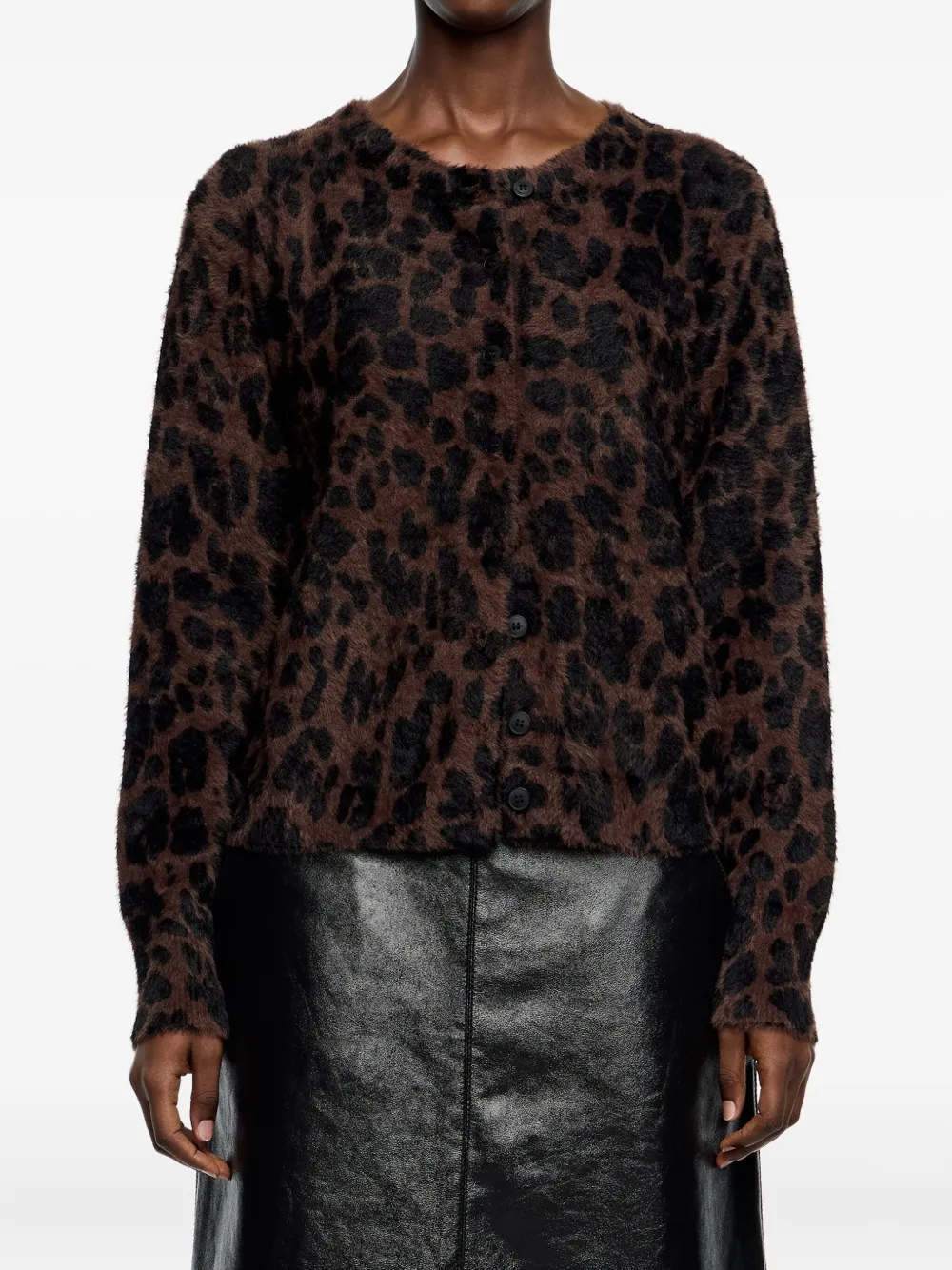 Bimba Y Lola Leopard-pattern Cardigan In Brown