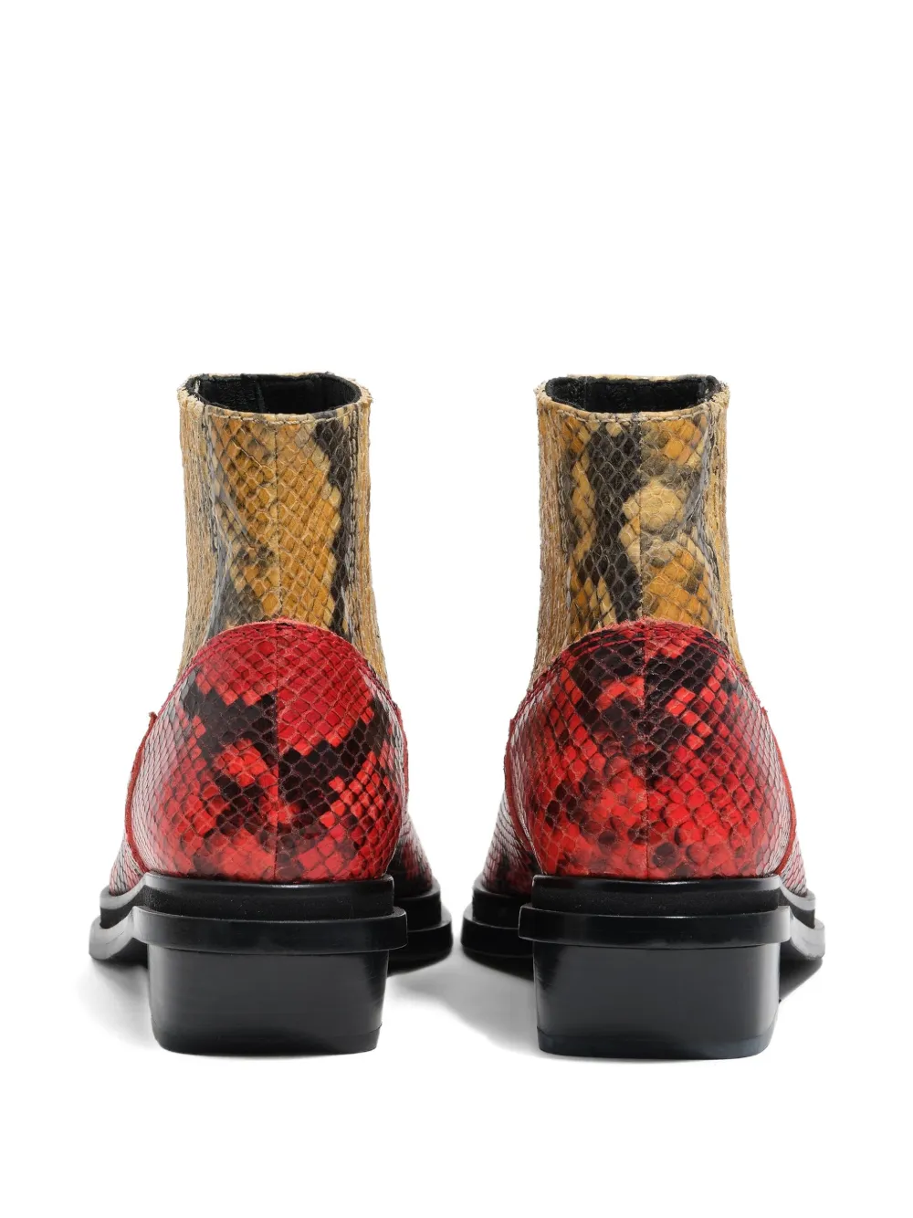 Bimba Y Lola 40mm Snakeskin-embossed Ankle Boots In Red