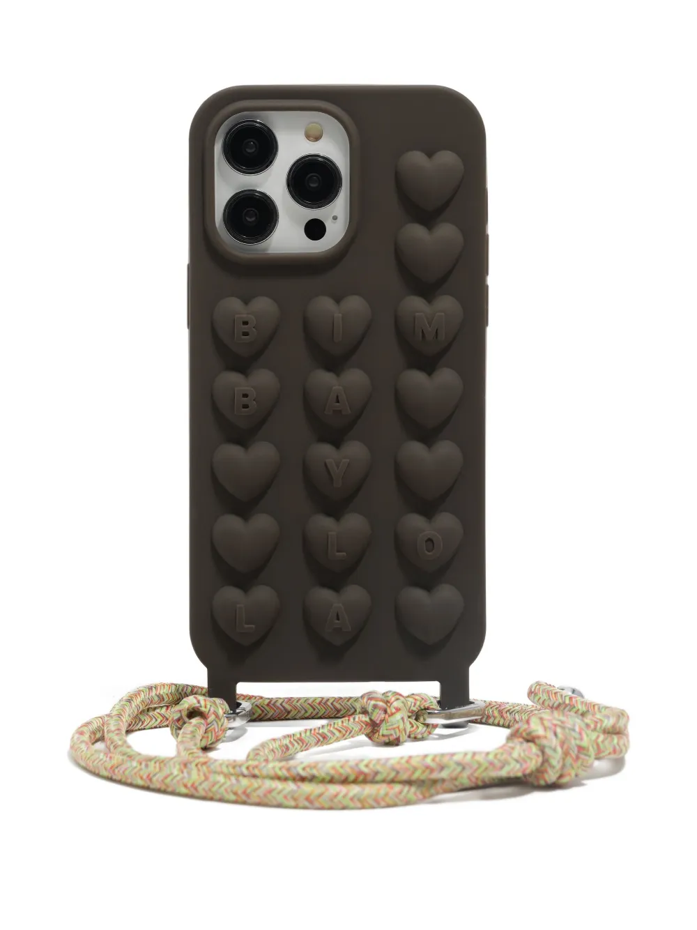 Bimba Y Lola Heart-embellished Iphone 14 Pro Max Phone Case In Brown