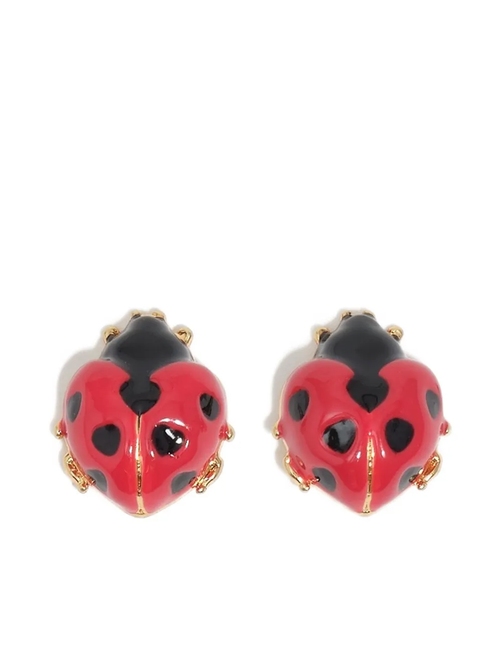 Bimba Y Lola Ladybug Stud Earrings In Red