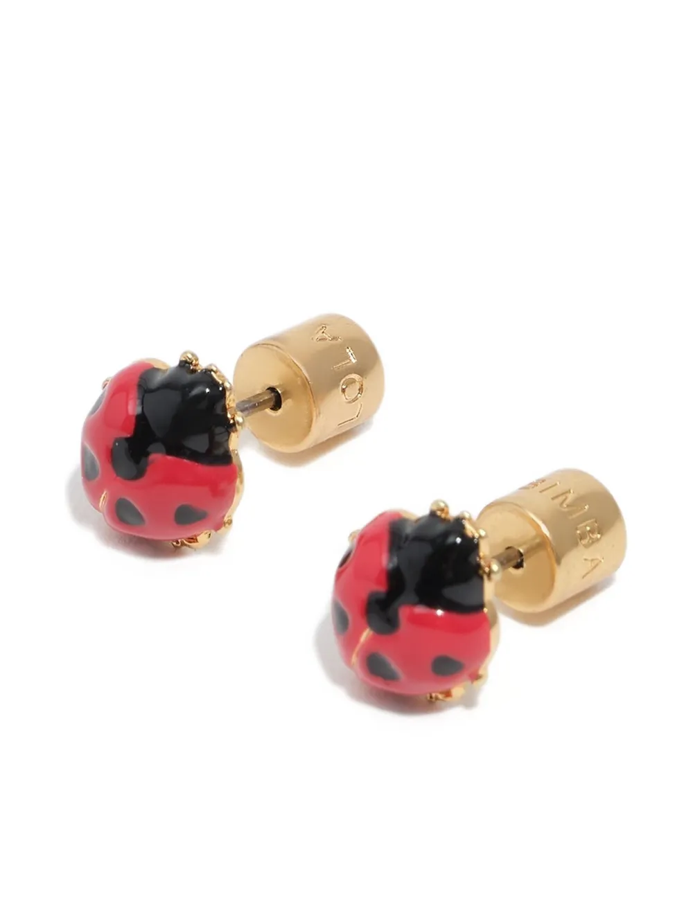 Bimba Y Lola Ladybug Stud Earrings In Red