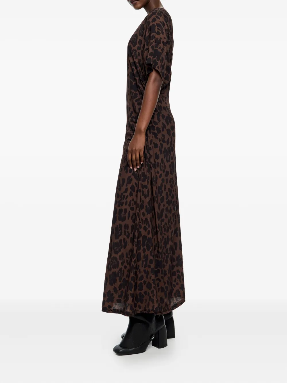 Bimba Y Lola Leopard Maxi Dress In Brown