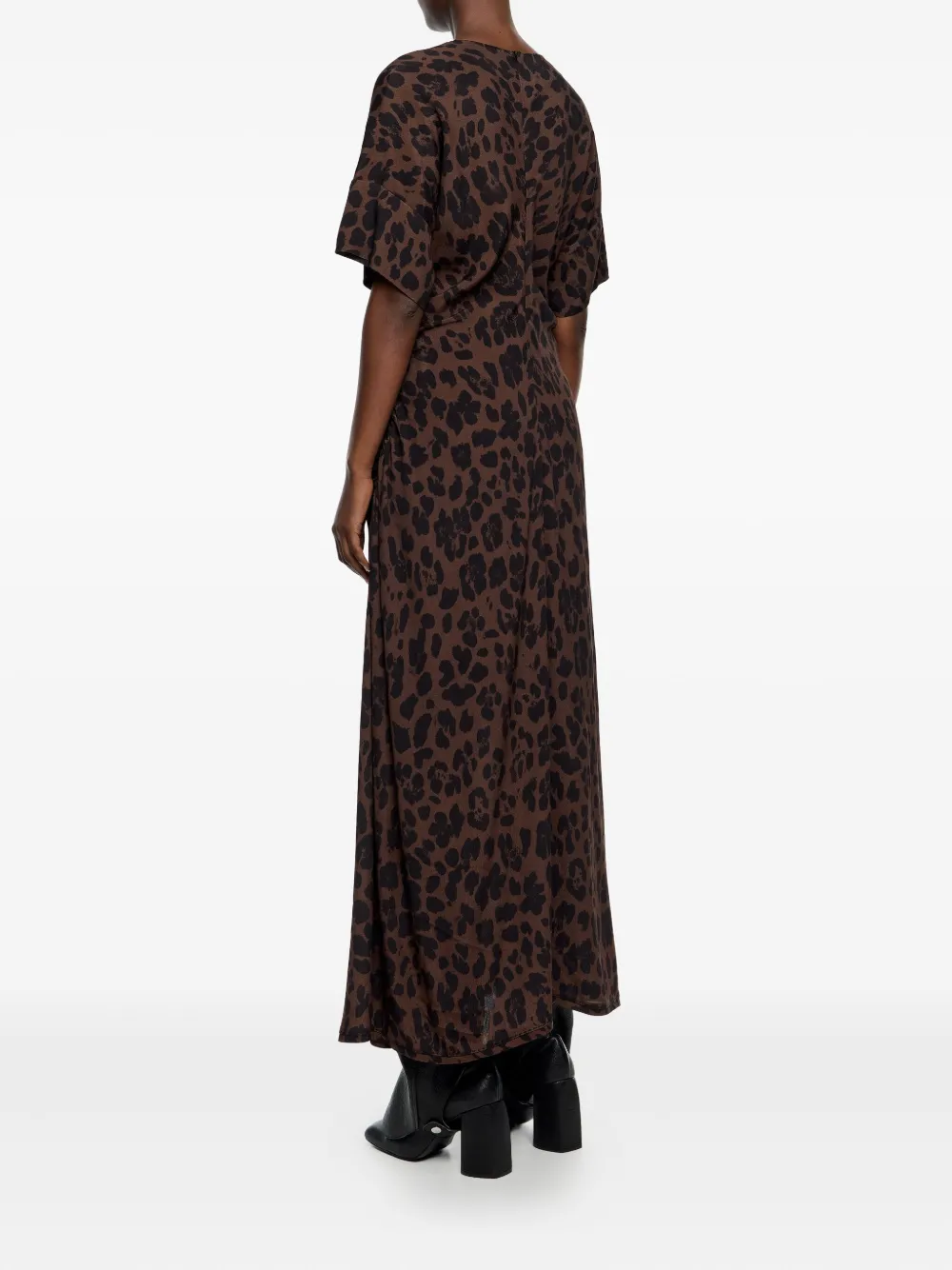 Bimba Y Lola Leopard Maxi Dress In Brown