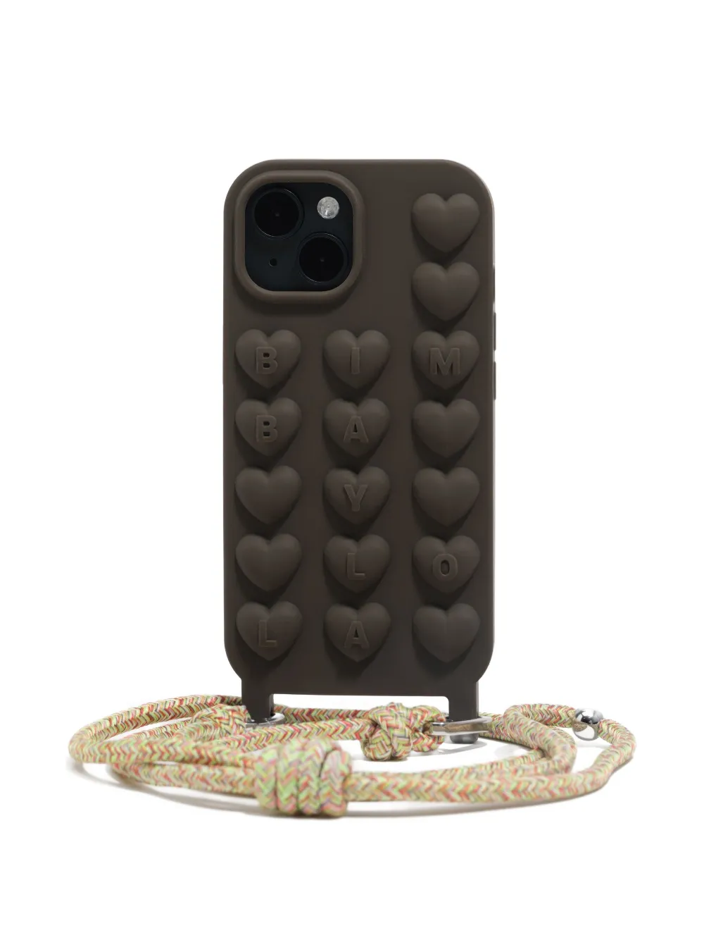 Bimba Y Lola Heart-embellished Iphone 15 Phone Case In Brown