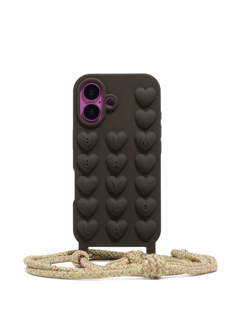 Bimba Y Lola Heart-embellished Iphone 16 Phone Case In Brown