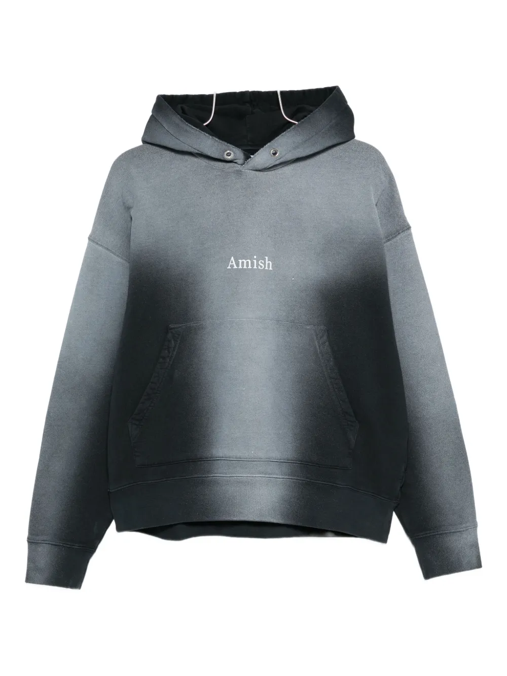 Amish Cotton Hoodie Sweatshirts Black In Blue