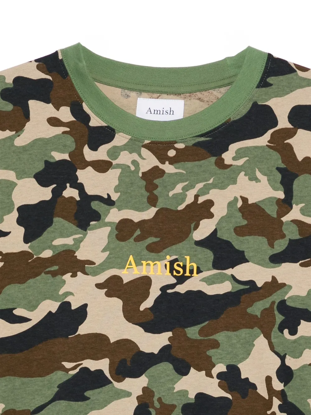 AMISH T-shirt met camouflageprint Groen