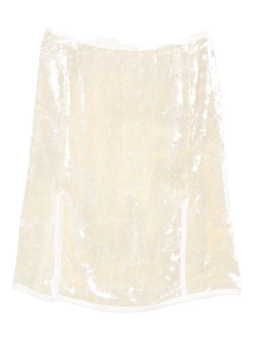 Jil Sander Midi-rok met fluwelen afwerking - Beige