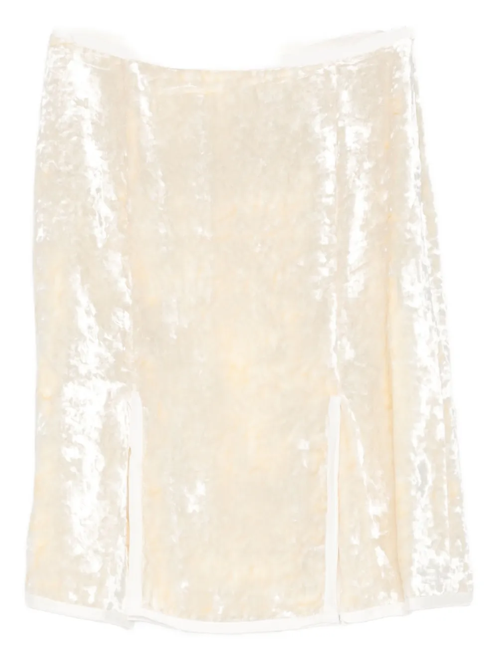 Jil Sander Velvet-finish Midi Skirt In Neutral
