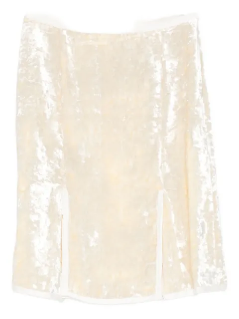 Jil Sander velvet-finish midi skirt