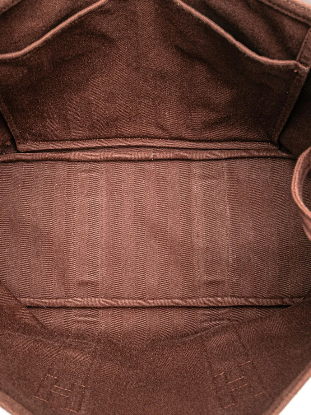 Pre-owned Hermes 2000-2010 Toile And Swift Valparaiso Mm Handbag In Brown