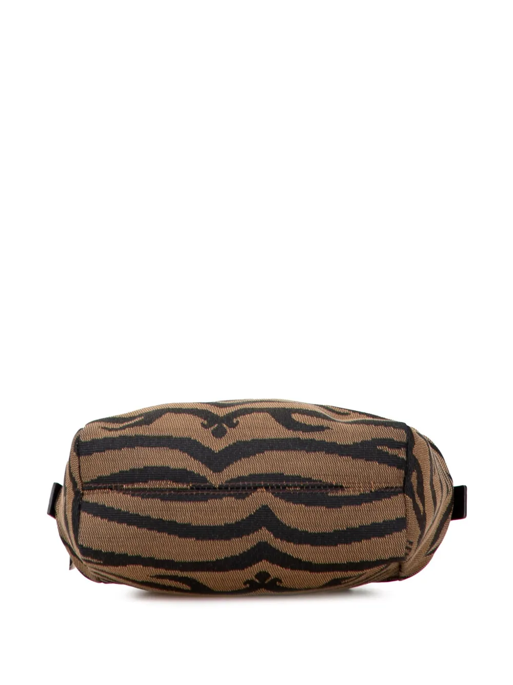 Pre-owned Fendi 2000-2010 Zebra Print Canvas Handbag In Brown