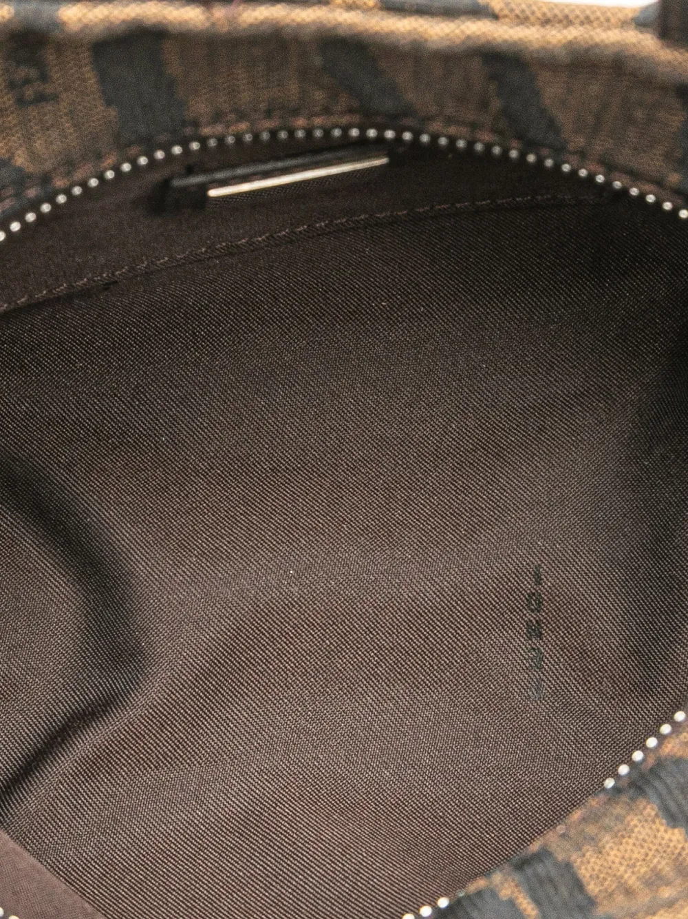 Pre-owned Fendi 2000-2010 Zebra Print Canvas Handbag In Brown