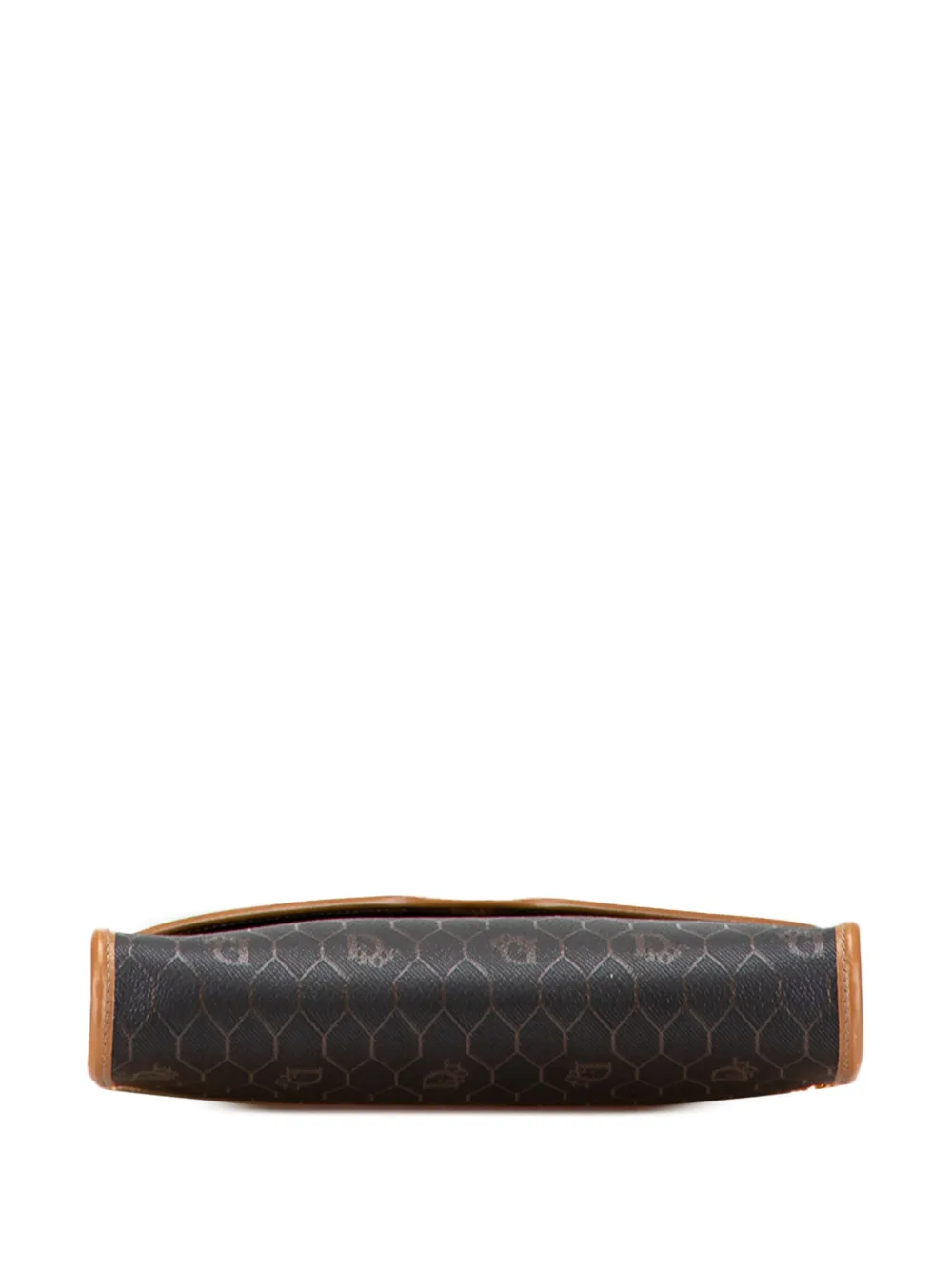 Pre-owned Dior 20th Century Honeycomb Coated Canvas Chain Crossbody Bag In Black