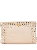 Prada Pre-Owned 2013-2025 Canvas Canapa Studded Vernice clutch bag - Brown