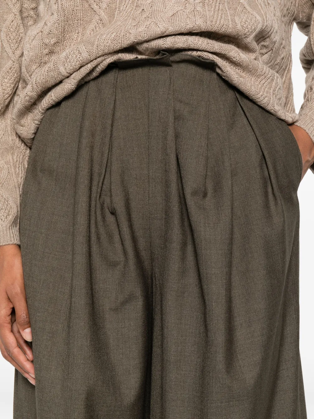 Viktoria Chan Pleated Trousers In Gray