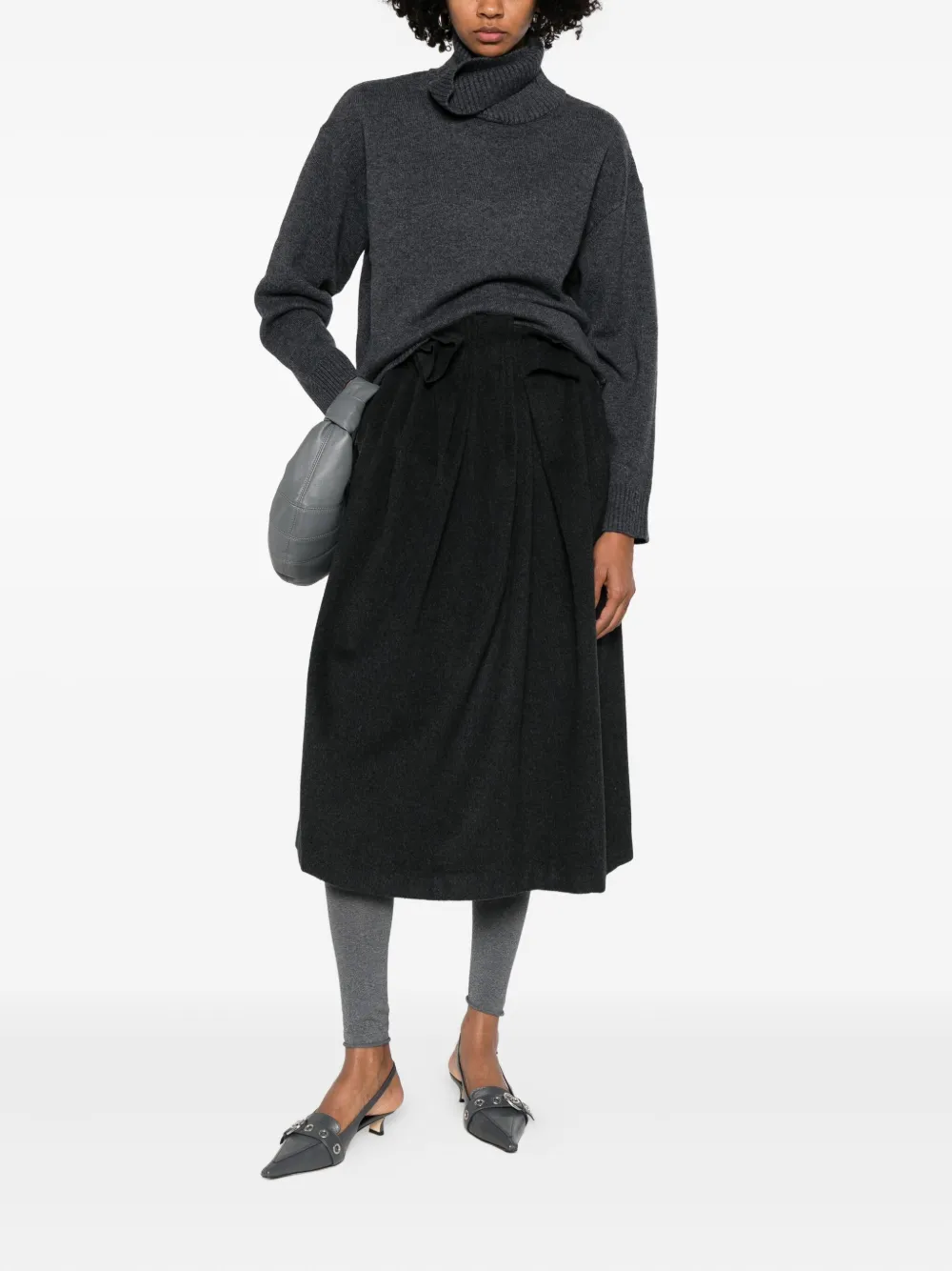VIKTORIA CHAN bow-detail pleated skirt - Zwart