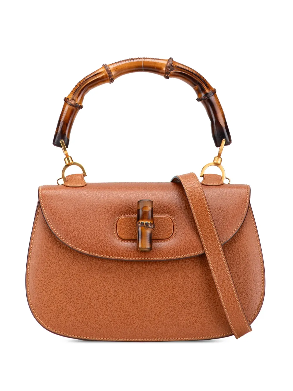 Gucci Pre-Owned 20th Century Calfskin Bamboo Night satchel - ブラウン Gucci Pre-Owned 20th Century Calfskin Bamboo Night satchel - ブラウン