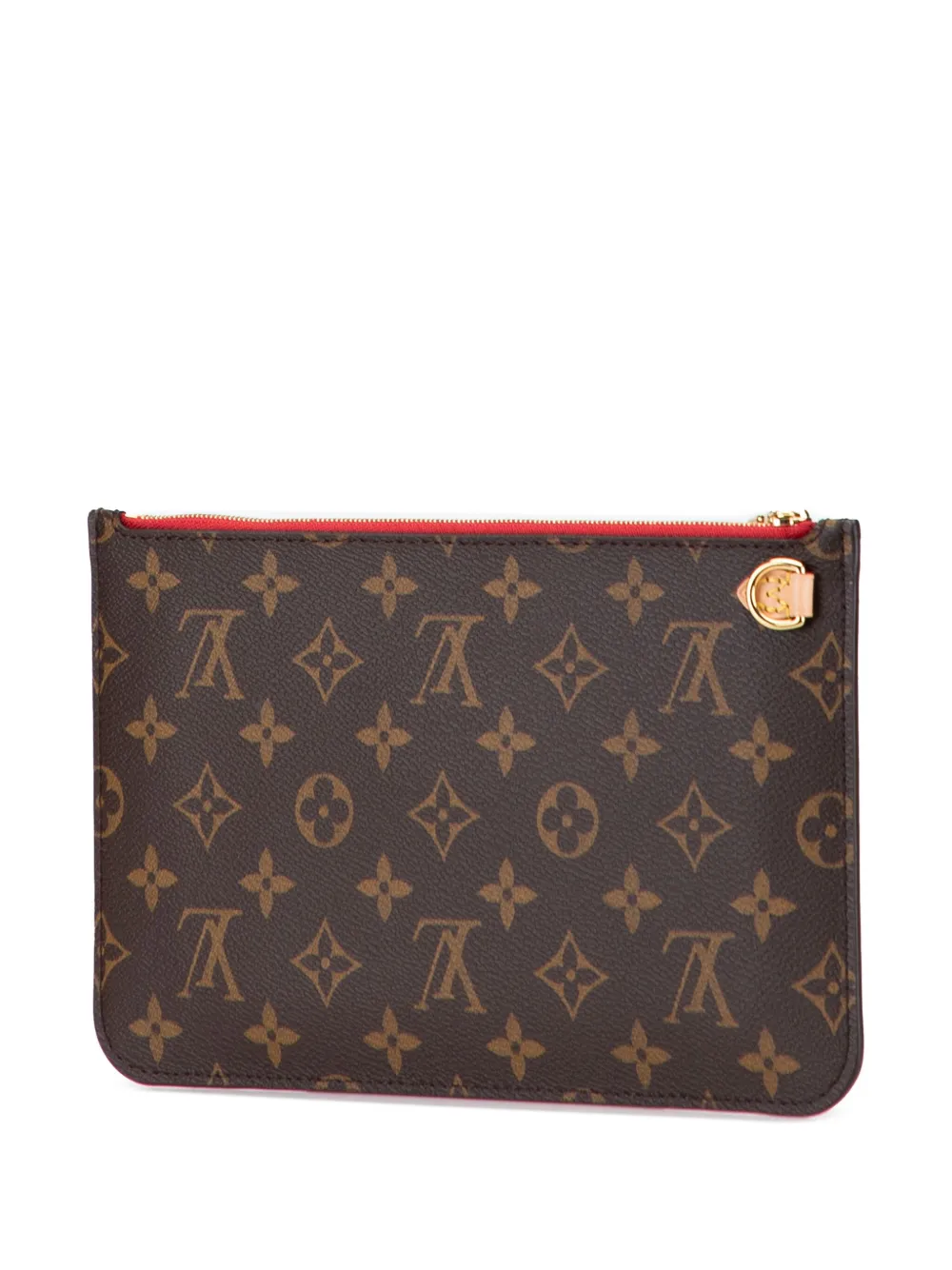 Pre-owned Louis Vuitton 2000-2025 Monogram Neverfull Pouch In Brown