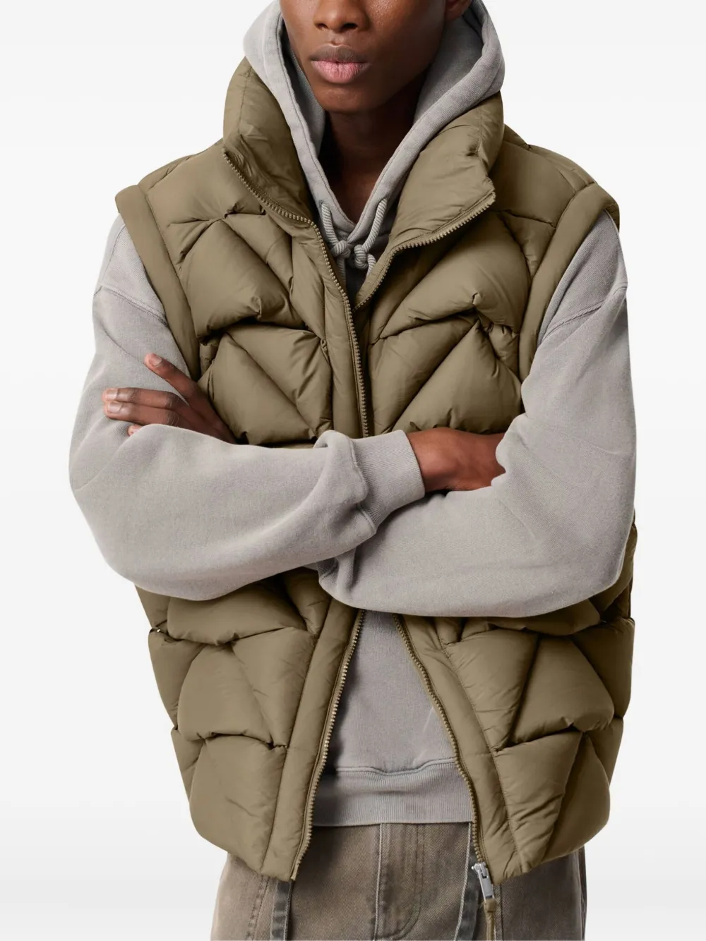 Axel Arigato Quilted Gilet In Brown