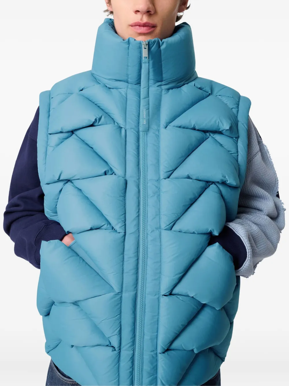 Axel Arigato Quilted Gilet In Blue