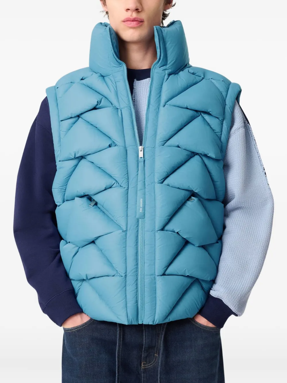 Axel Arigato Quilted Gilet In Blue