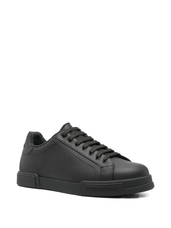 Dolce & Gabbana Leather Sneakers | Black | FARFETCH ZA