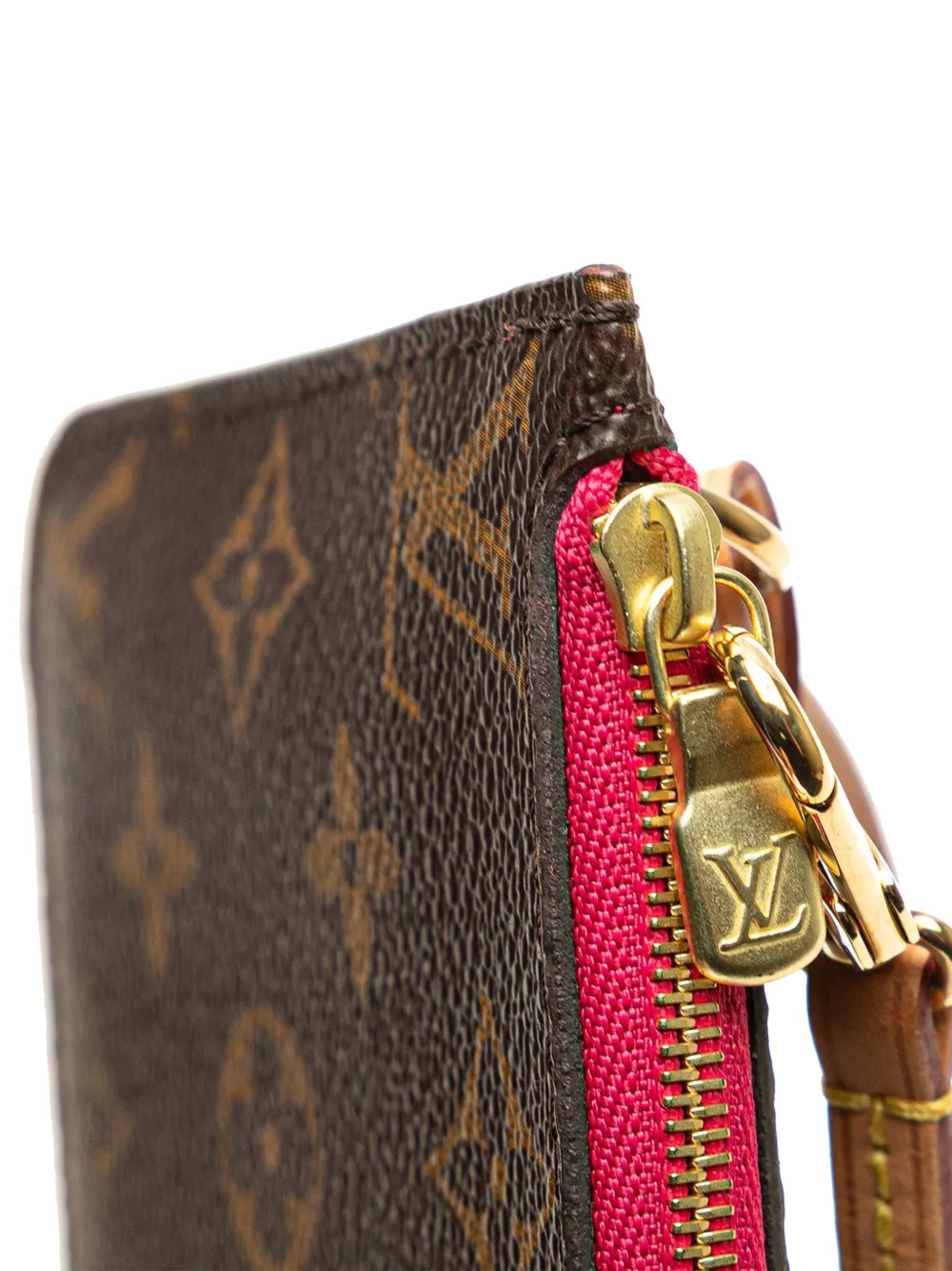 Pre-owned Louis Vuitton 2018 Monogram Neverfull Pouch In Brown