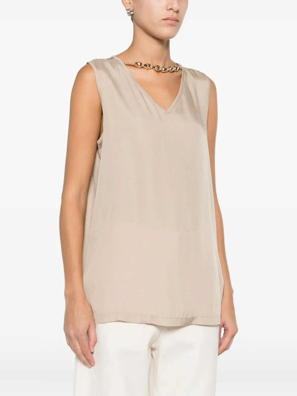 Fabiana Filippi Top met V-hals Beige
