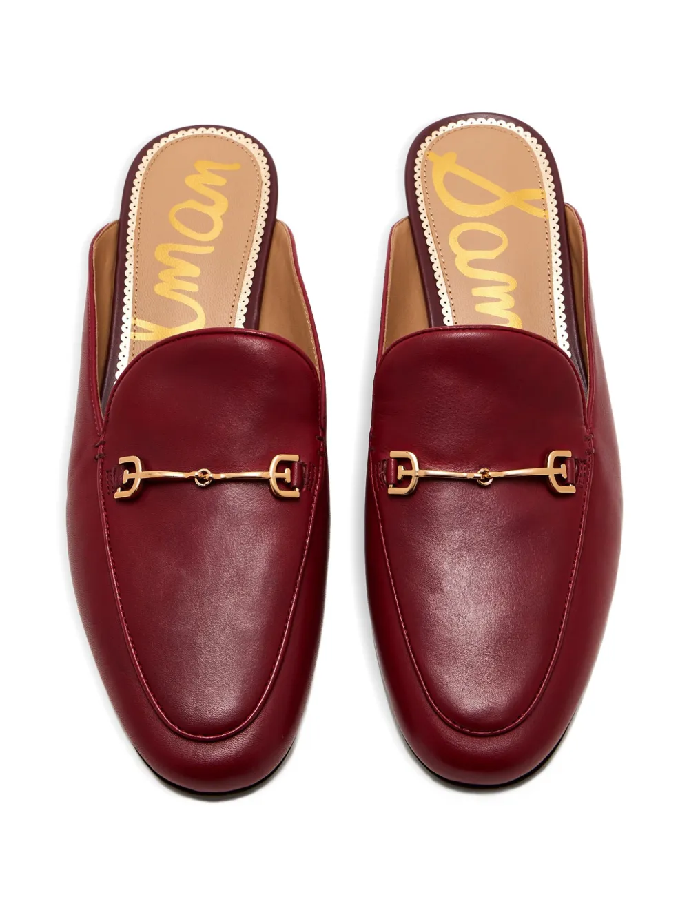 Sam Edelman Linnie Horsebit Leather Mules In Red