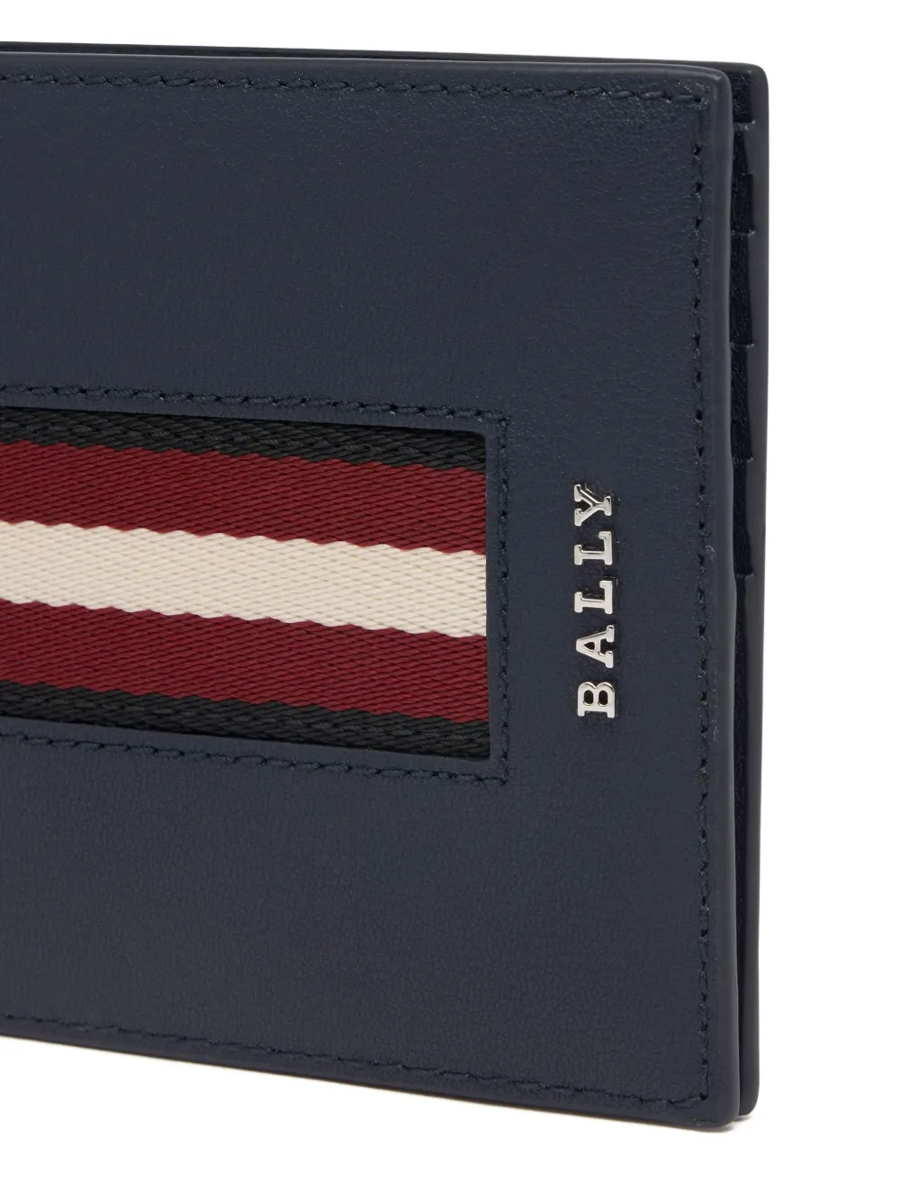 Bally Ribbon-logo Leather Wallet In Blue