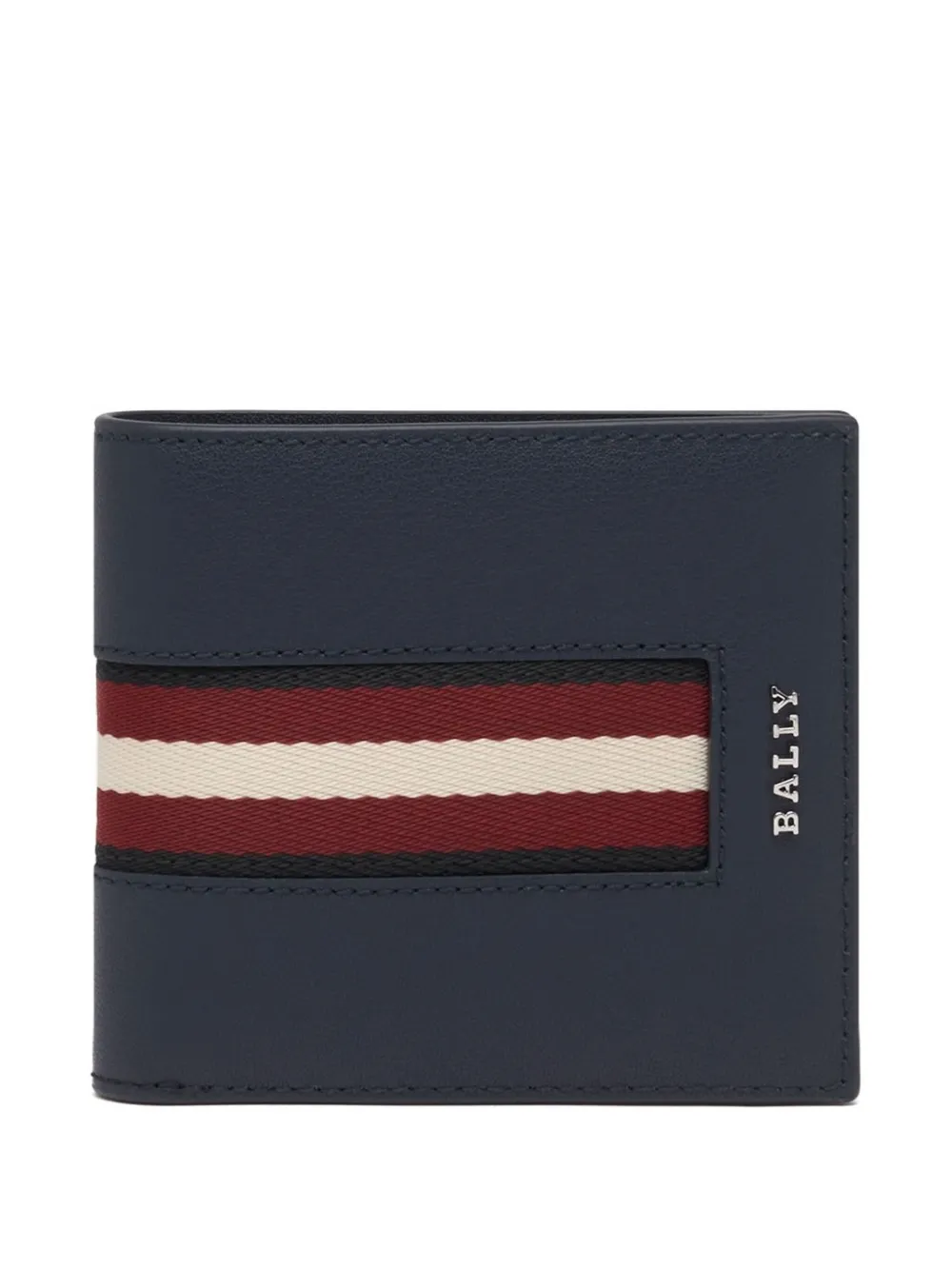 Bally Ribbon-logo Leather Wallet In Blue