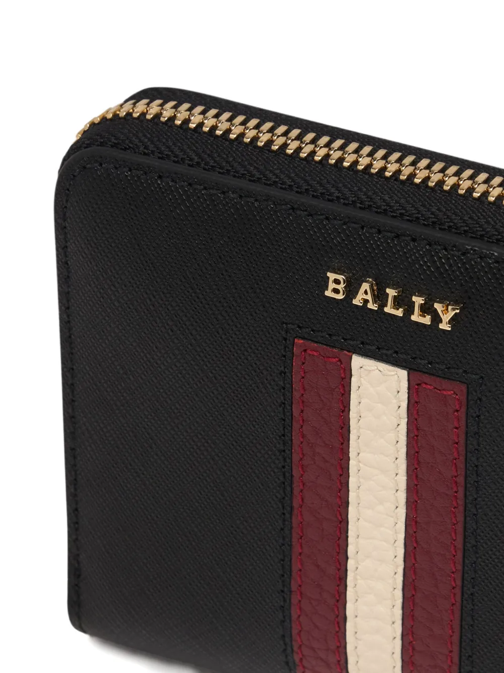 Bally Leren portemonnee met reliëf Zwart