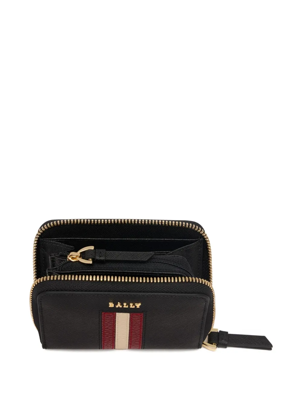 Bally Leren portemonnee met reliëf Zwart