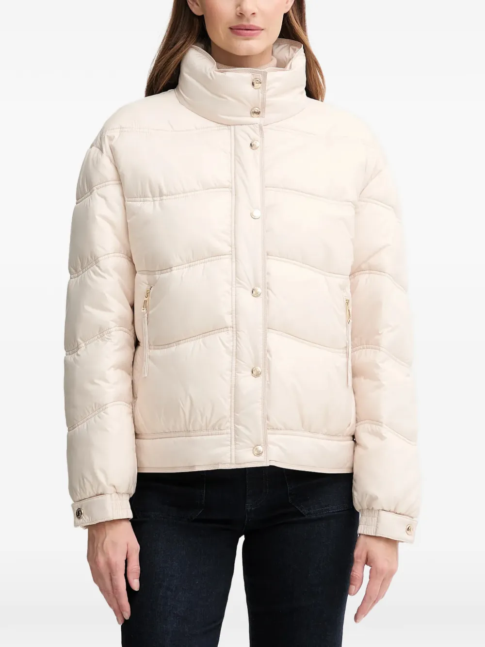 Joop! Orkida quilted funnel-neck jacket - Bianco