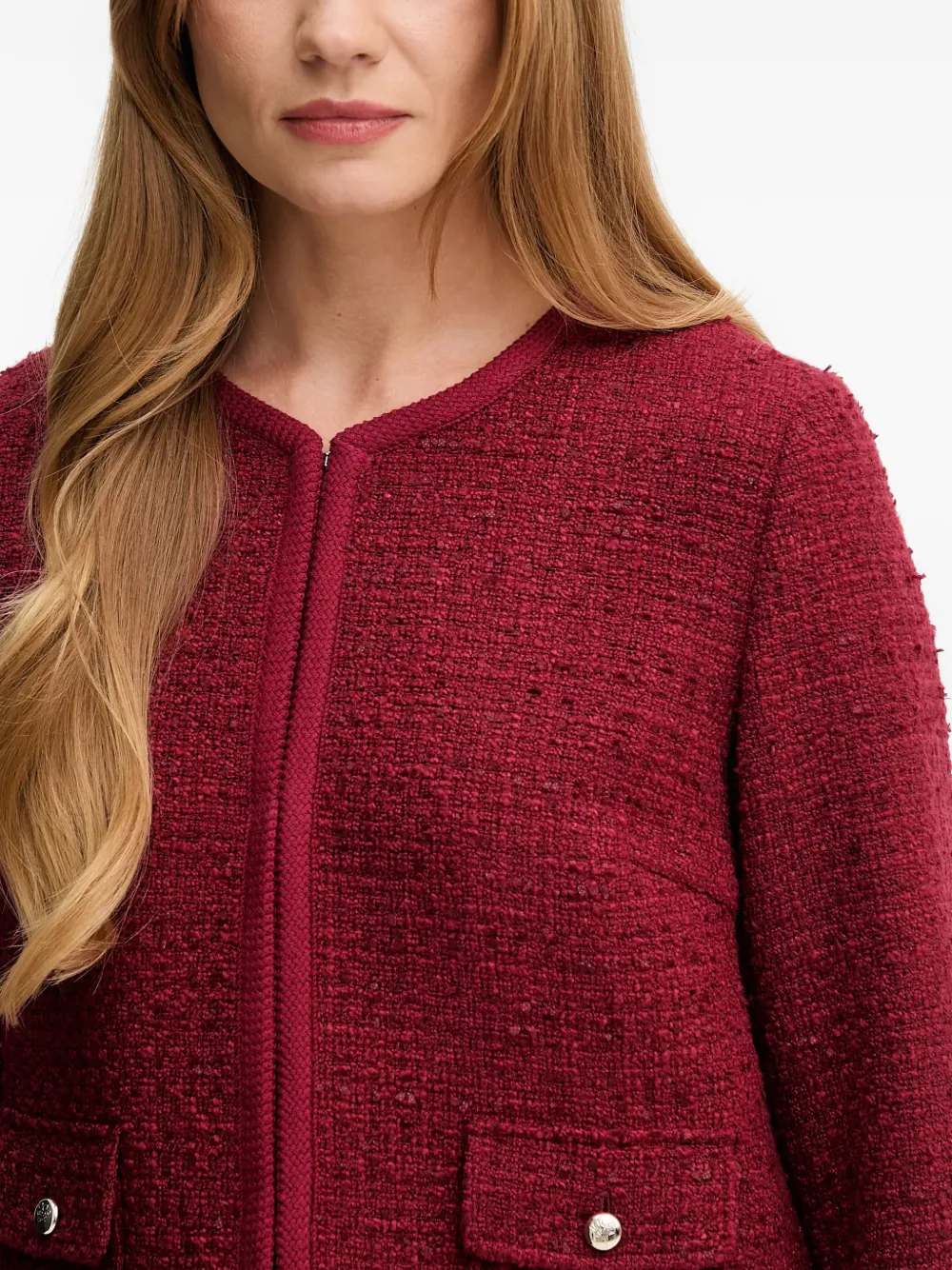 Joop! Joella tweed blazer met zak Rood