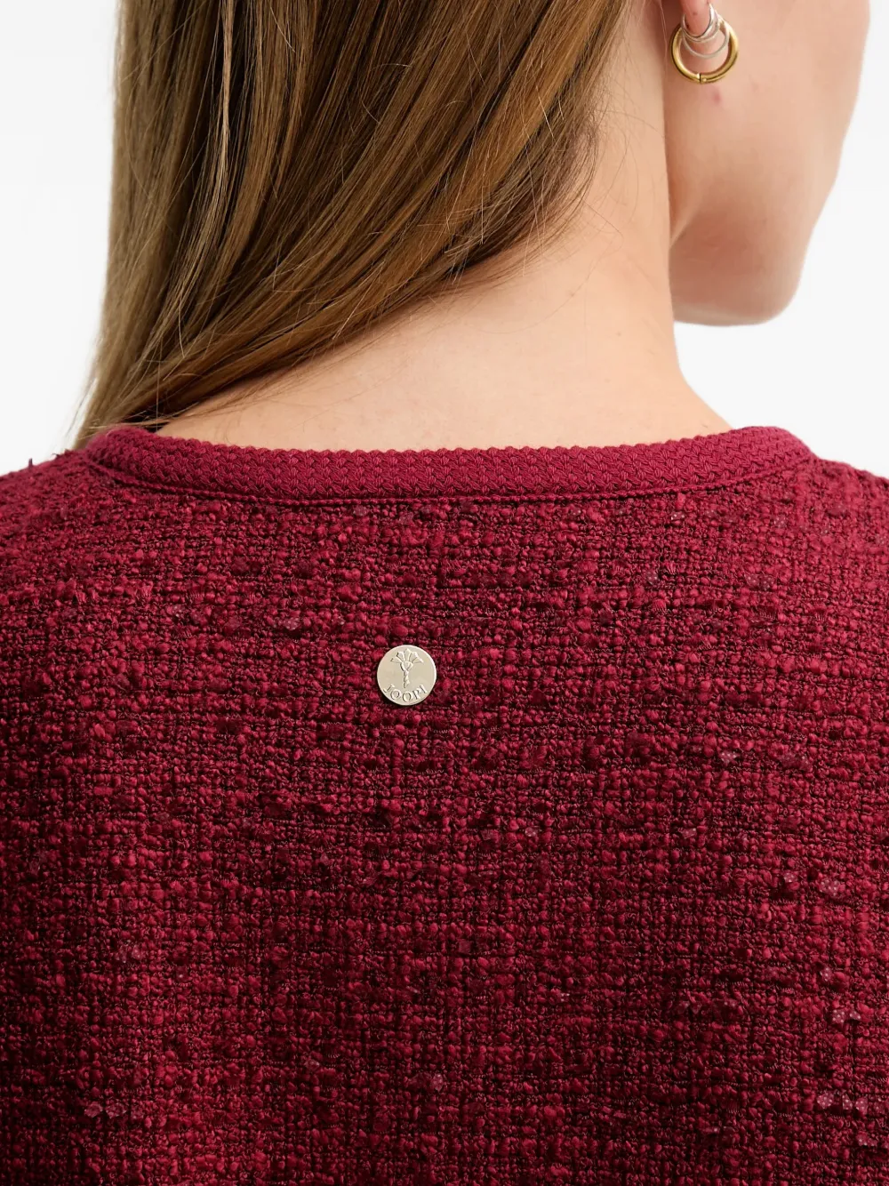 Joop! Joella tweed blazer met zak Rood
