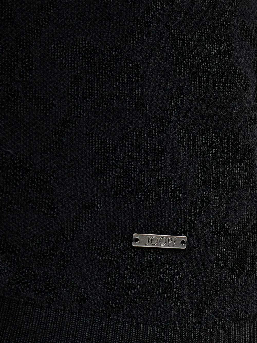 Joop! Cahilo gebreide trui met jacquard Zwart