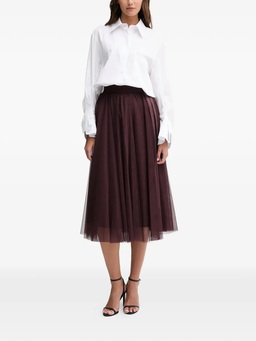 Joop! Fridi logo-waistband midi skirt - Rood