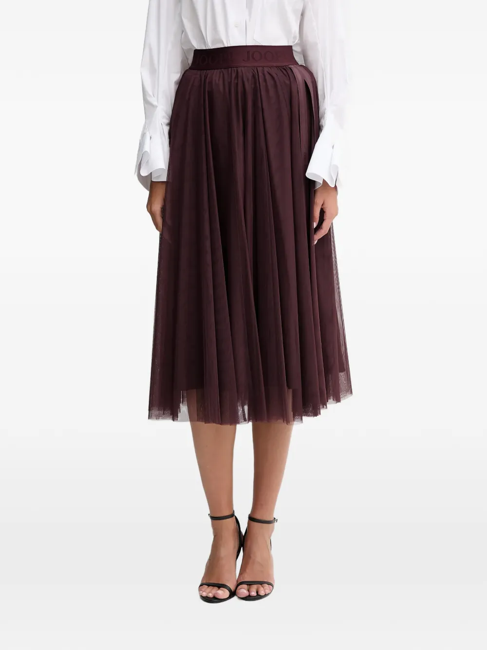 Joop! Fridi logo-waistband midi skirt - Rosso