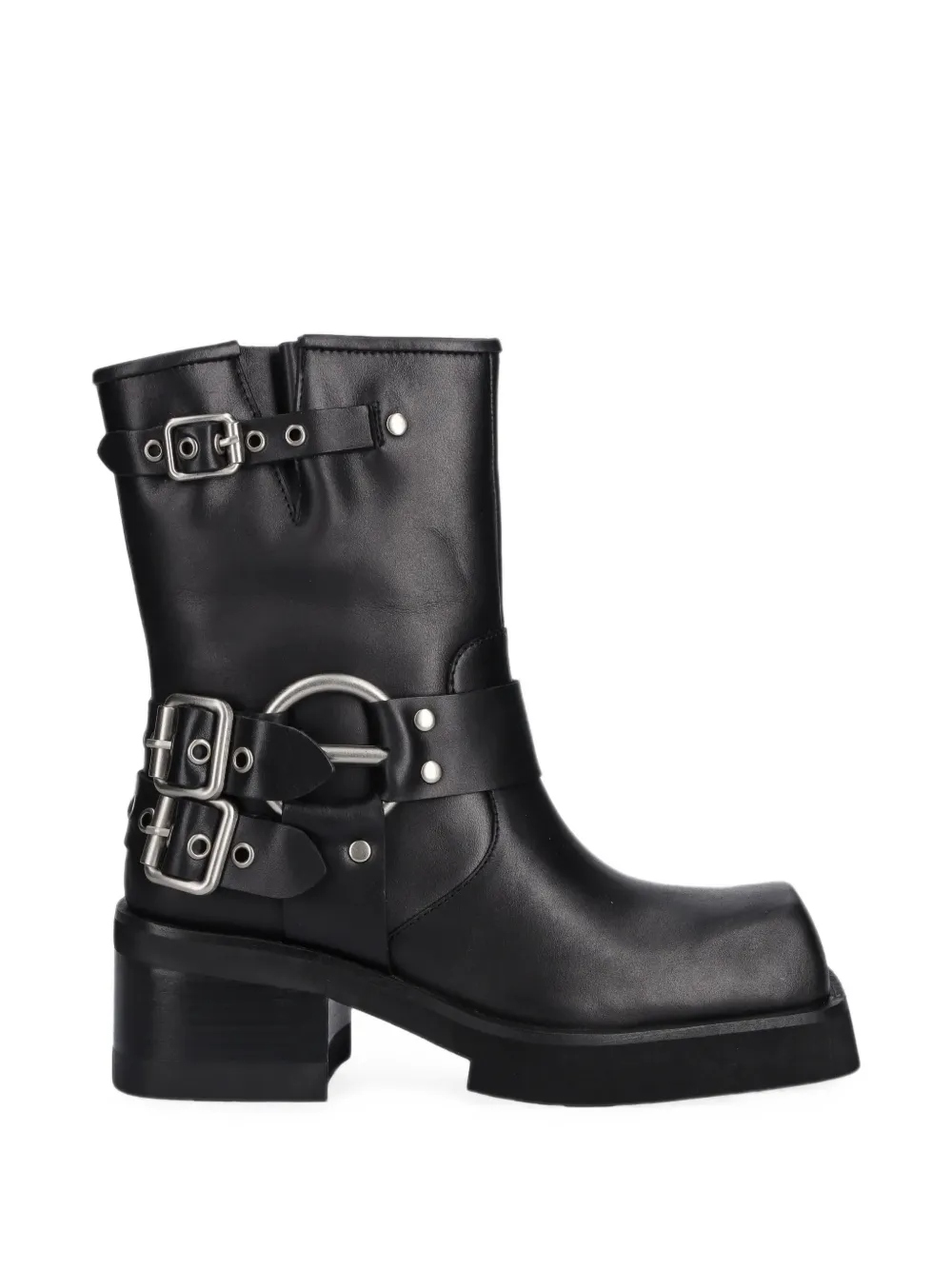 Jeffrey Campbell Stubborn buckled square-toe boots