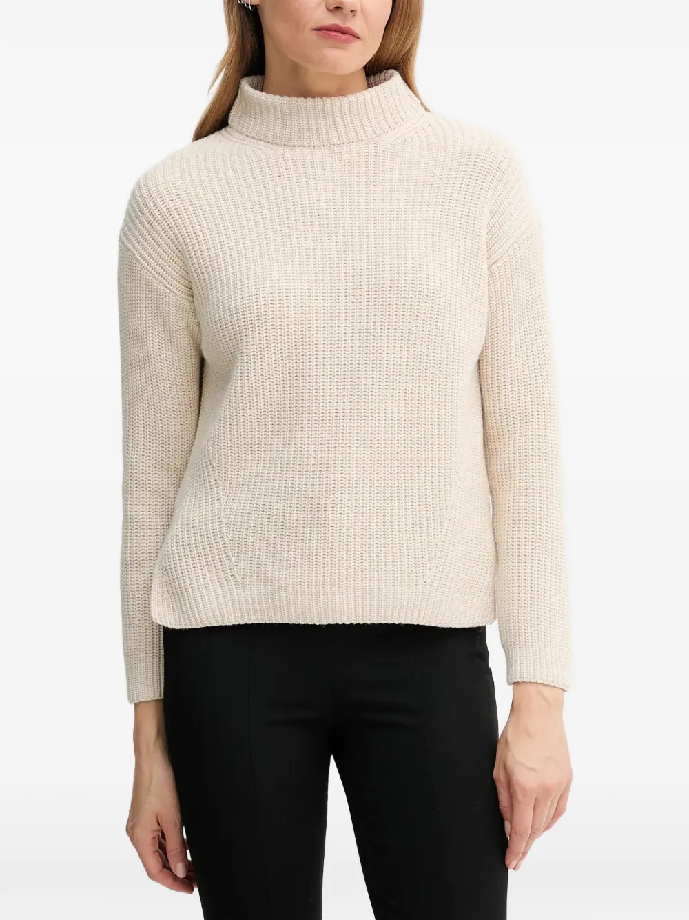 Joop! roll-neck side-slit sweater - Nude