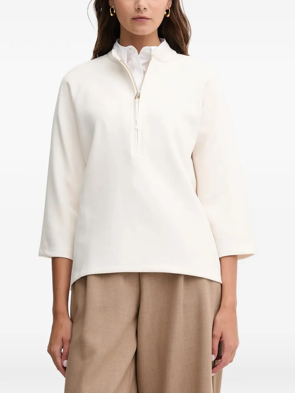 Joop! zip embroidered blouse | White | Image 1