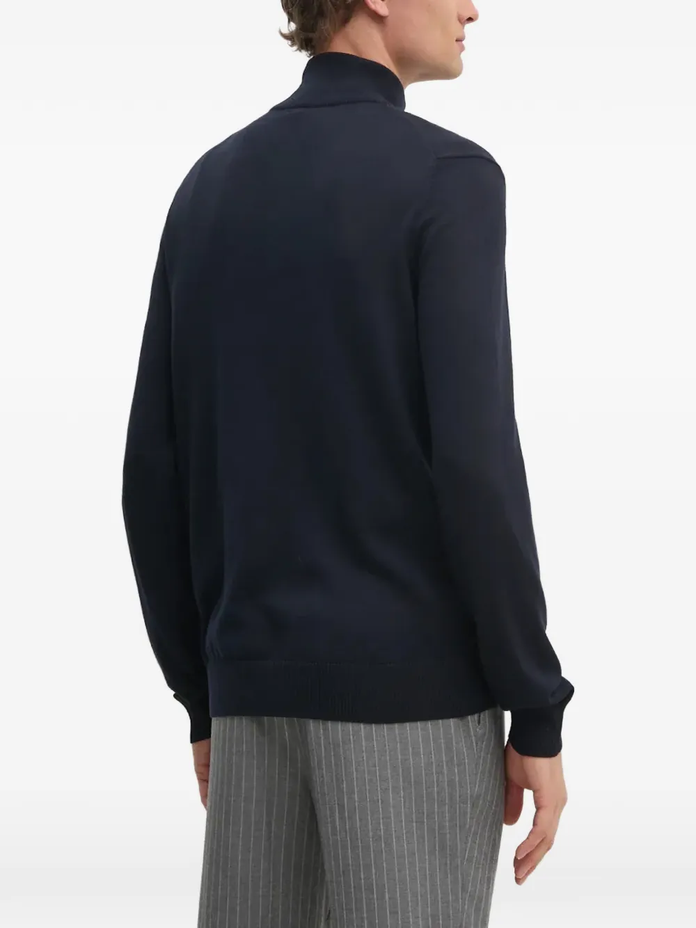 Joop! quarter-zip long-sleeve sweater Blauw