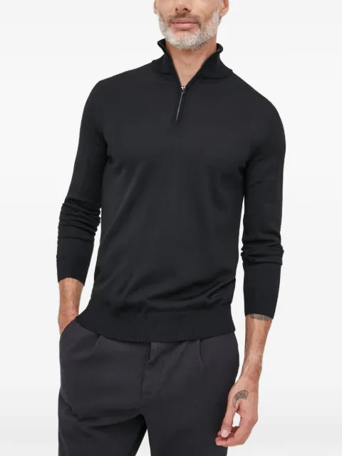 Joop! quarter-zip logo-plaque sweater